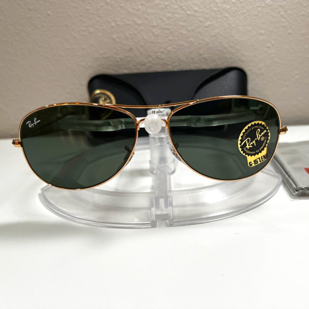 Ray-Ban Cockpit Sunglasses (Rb3362). Gold Frame/Green Lenses